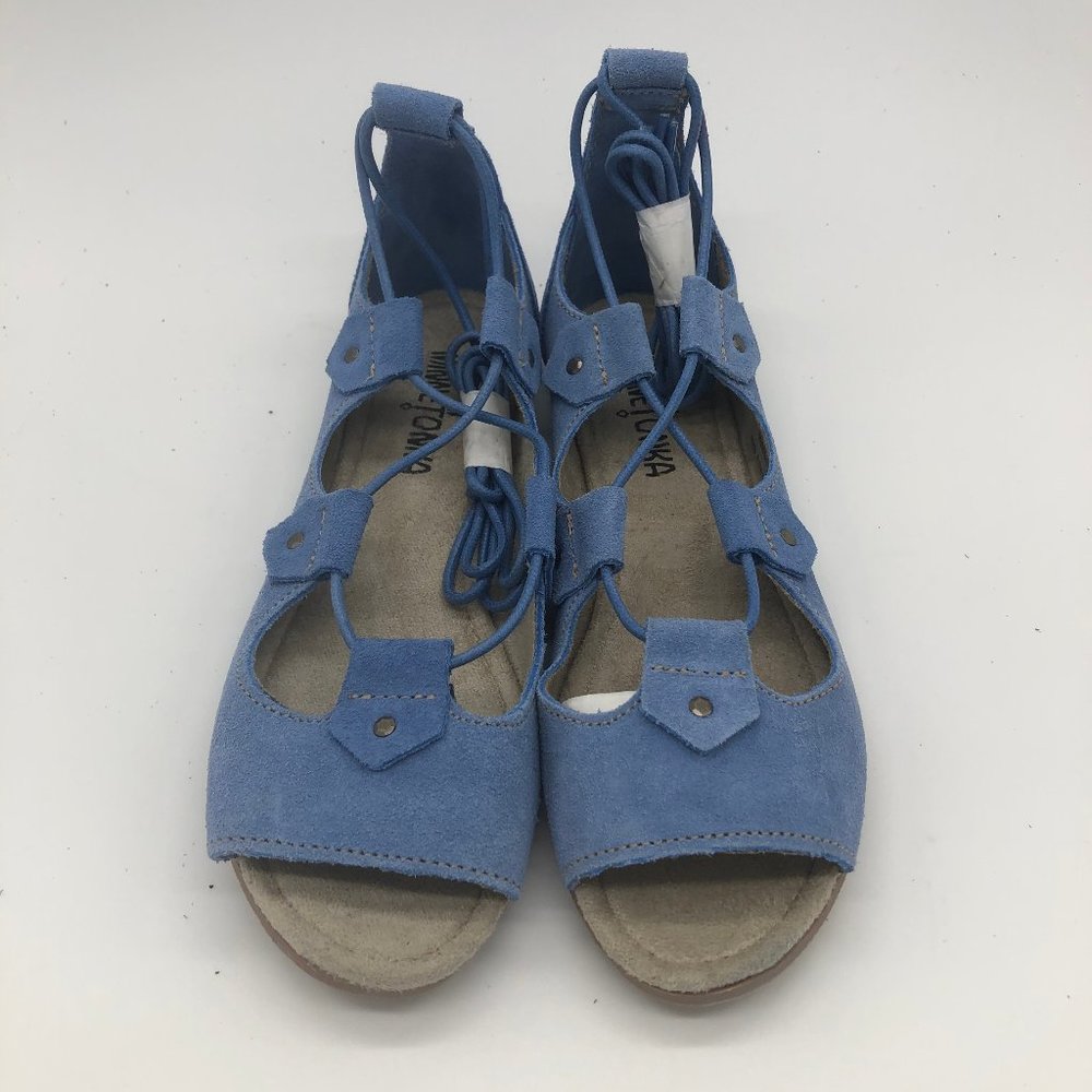 BRAND NEW MINNETONKA SUEDE KEA PERIWINKLE SANDAL 6